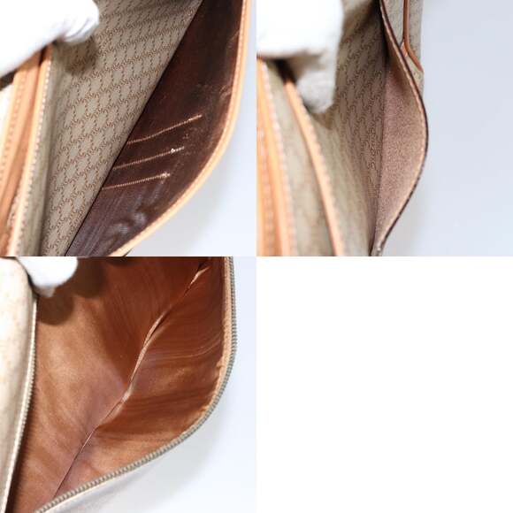 CELINE Macadam Canvas Shoulder Bag Pvc Beige Gold - Picture 13 of 13